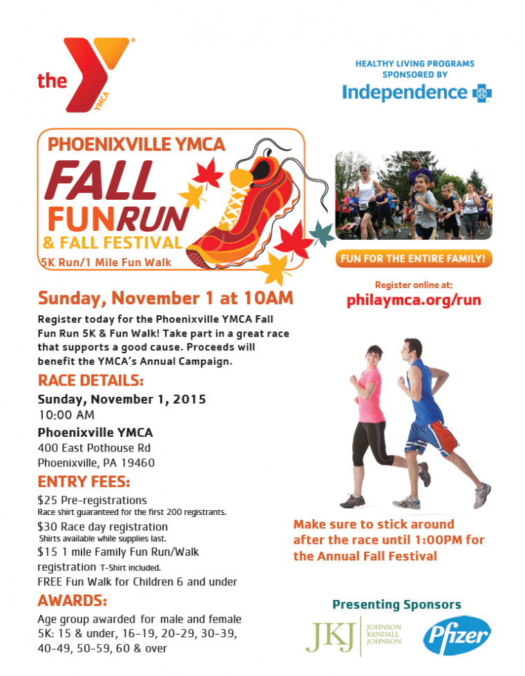 Phoenixville YMCA 2nd Annual Fall Run 5K and Fall Festival